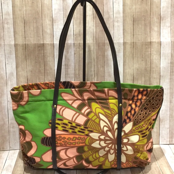 kate spade Handbags - Kate Spade Green Tropical Flower Canvas Tote Bag